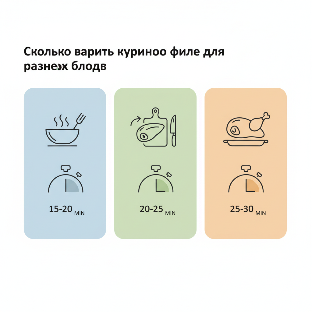 Сколько варить куриное филе для разных блюд — иллюстрация к статье «сколько варить куриное филе»