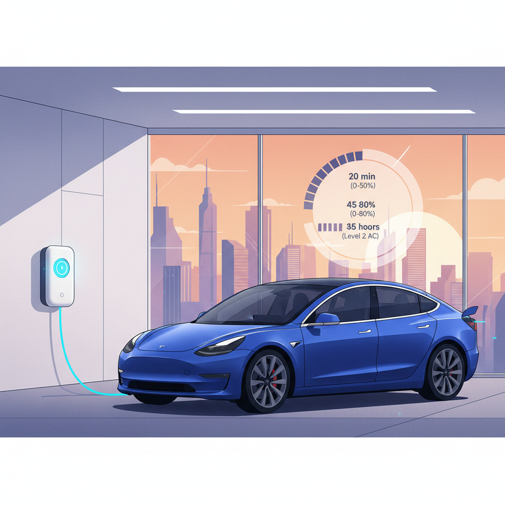 Сколько заряжается Tesla Model 3 — иллюстрация к статье «сколько заряжается тесла»